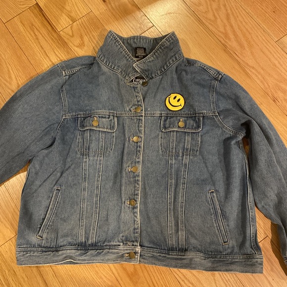Crossing Point Jean Jacket 2XL Woman's Rose Painted Denim 228 - Picture 1 of 12